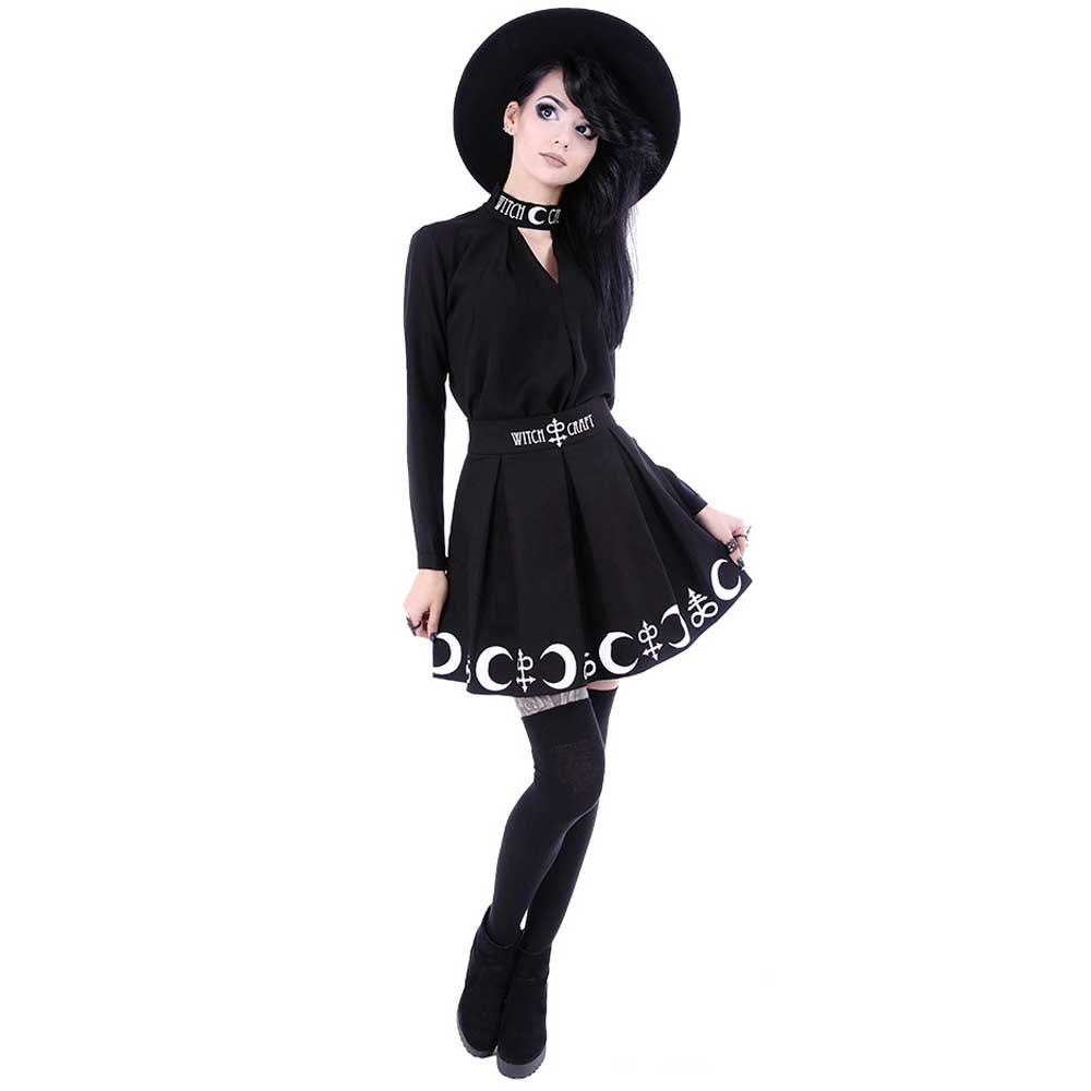 Symbol high waist short skirt black - Gothic Metal